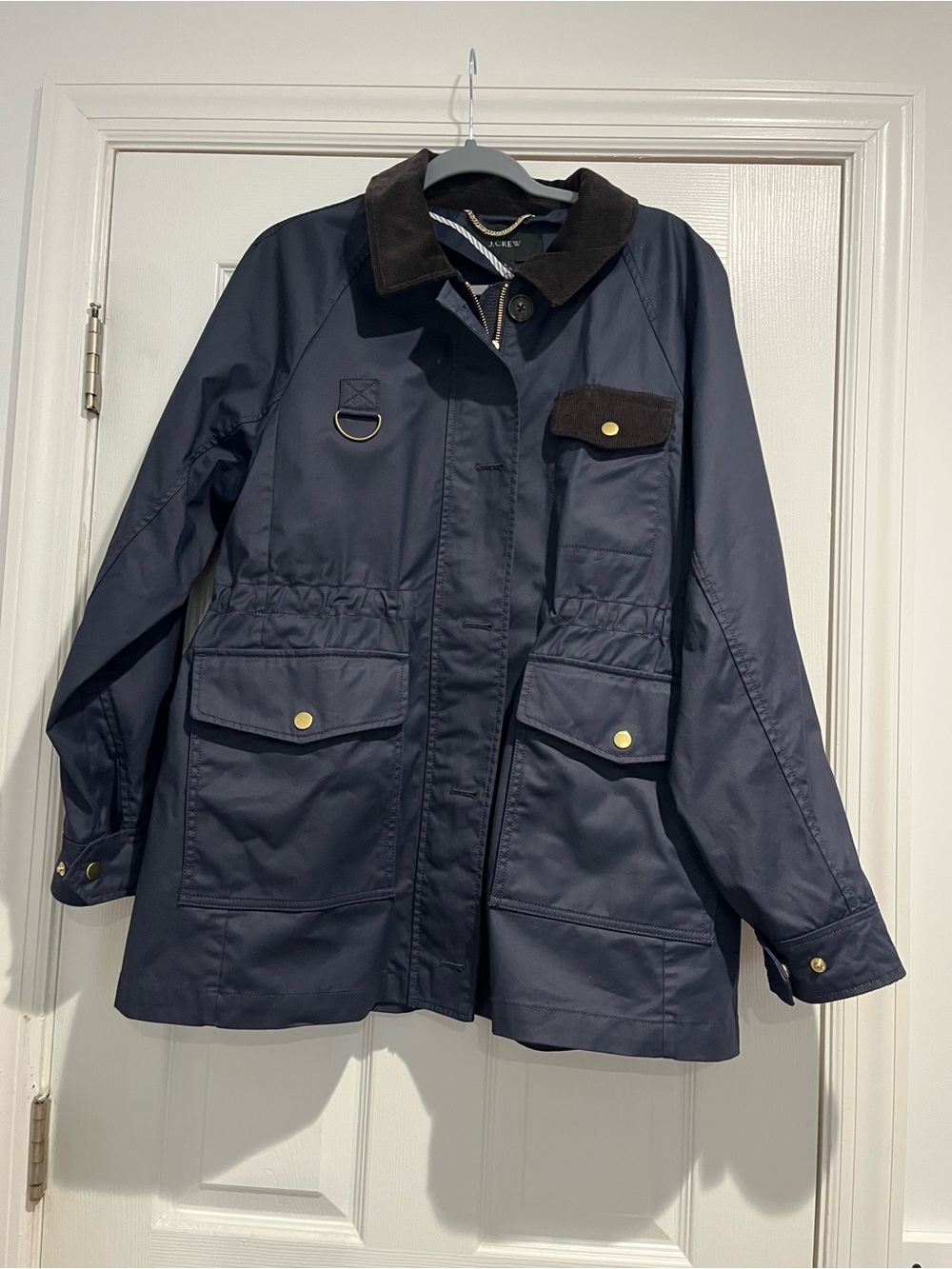 Navy Field Jacket with Corduroy Collar-J.Crew